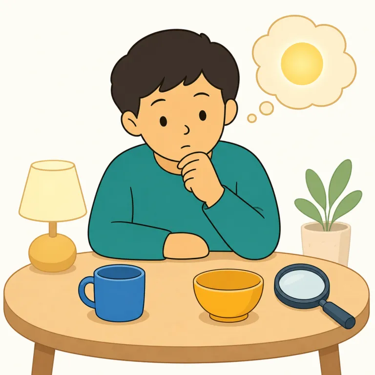 reconsideration（再検討・名詞）の覚え方イラスト — consider は「よく考える」、re- は「再び」、-ation は行為を表す名詞語尾です