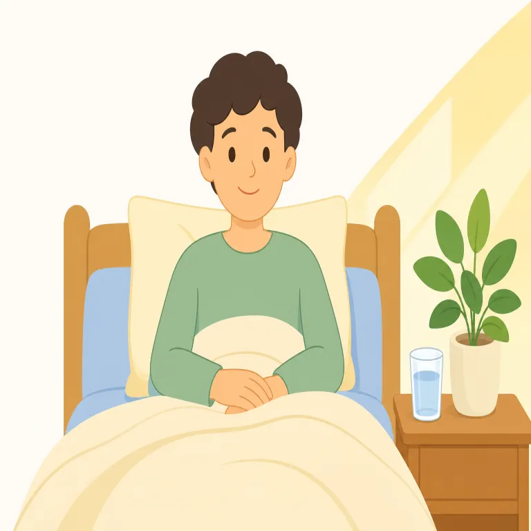 recovery（回復・名詞）の覚え方イラスト — recovery は動詞 recover「回復する」からできた名詞で、病気・けが・精神的ショック・不況などから元のよい状態へ戻る過程を表します