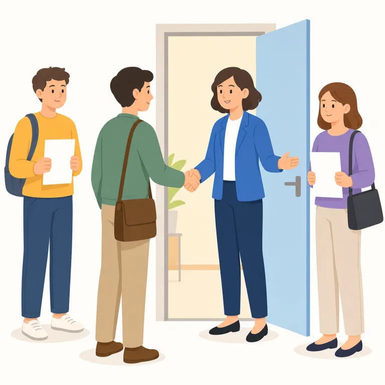 recruitment（採用・名詞）の覚え方イラスト — この「採用」は、recruitment の基本義である「募集」とは別に、組織が人材を選び入れる活動として覚えます