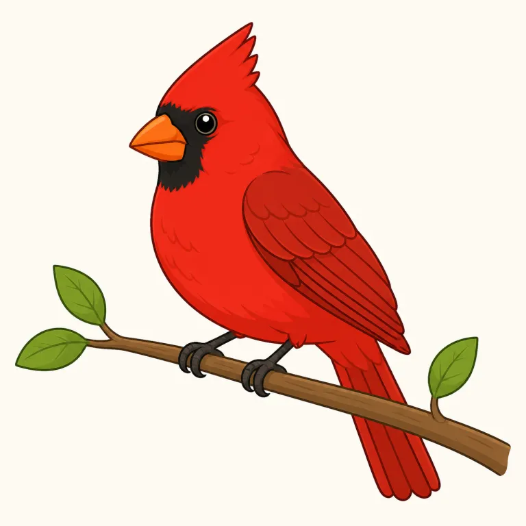 redbird（赤い小鳥（特にショウジョウコウカンチョウ）・名詞）の覚え方イラスト — red + bird で、そのまま「赤い鳥」と取れる、かなり覚えやすい複合語です