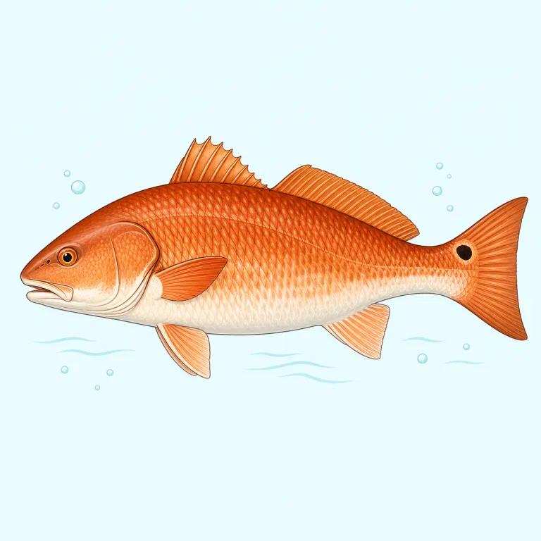 redfish（赤い魚・レッドドラム・名詞）の覚え方イラスト — まず red + fish の直球複合語として覚えるのが最短です
