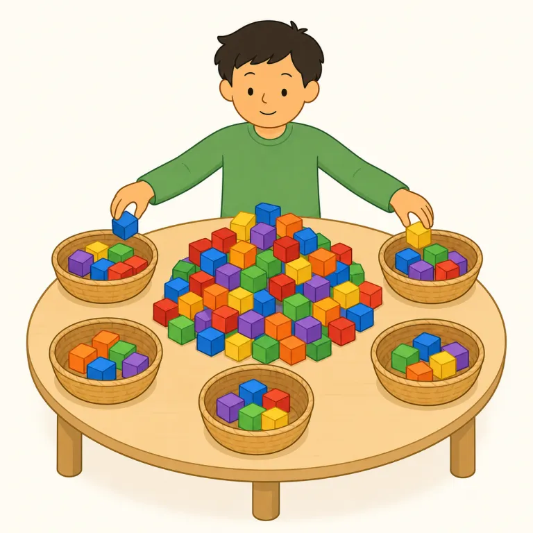 redistribute（再配布する・動詞）の覚え方イラスト — distribute（配る・分配する）が分かれば、redistribute は re-「もう一度」が付いて「いったん決めた配分を配り直す」
