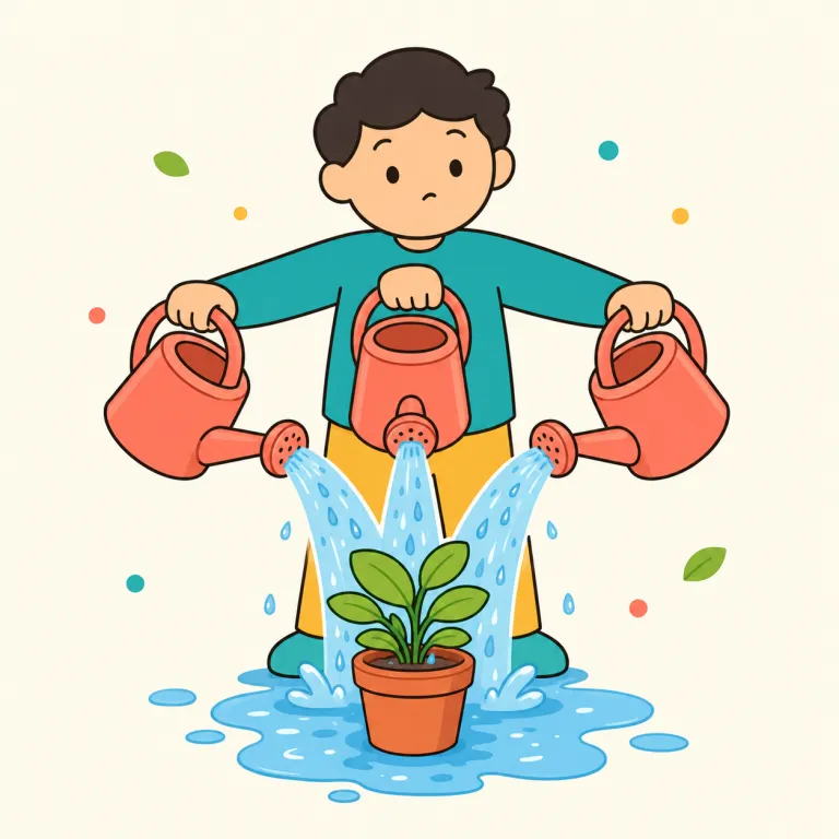 redundantly（重複して・副詞）の覚え方イラスト — redundant「余分な、重複した」に -lyを付けた副詞です