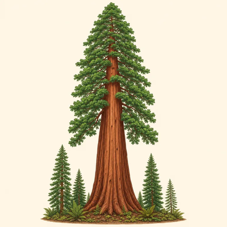 redwood（レッドウッド・名詞）の覚え方イラスト
