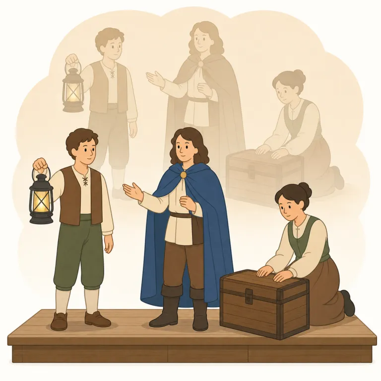 reenactments（再現・名詞）の覚え方イラスト — この「再現」は、reenactments の「再演」という基本義とは別に、過去の事件や歴史的場面を細部まで作り直して見せる行為を指すと考えます