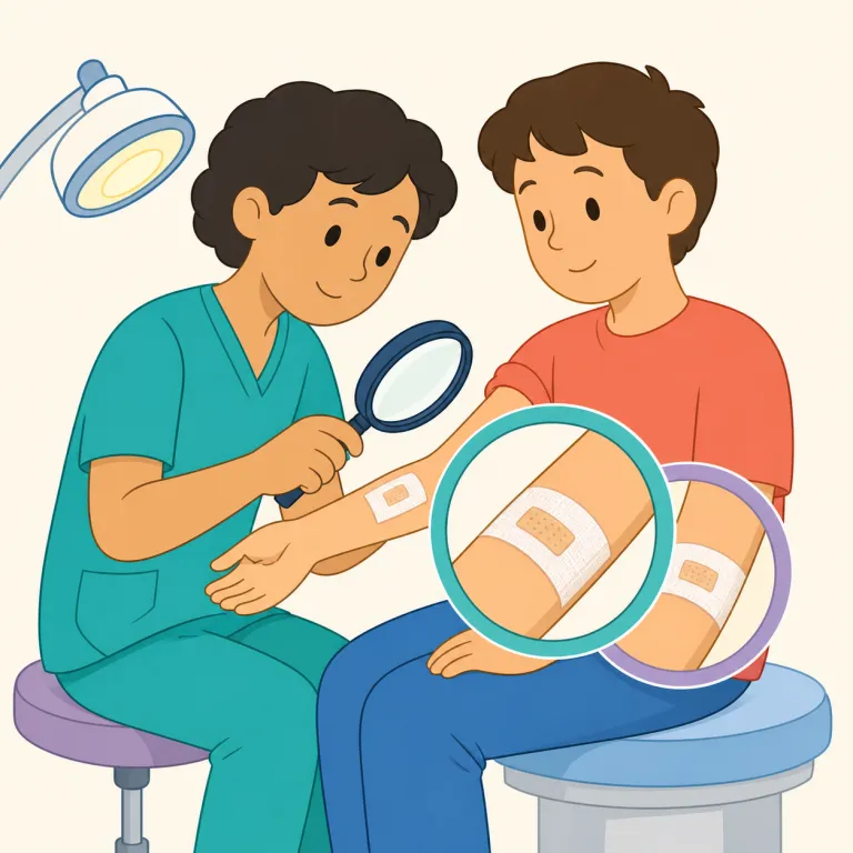 reexamination（再検査・名詞）の覚え方イラスト — まず examination を核に置くと覚えやすい語です