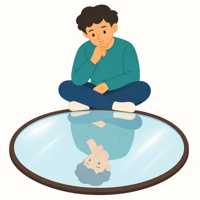 reflective（思慮深い、内省的な、反射する・形容詞）の覚え方イラスト — まず基準語は reflect