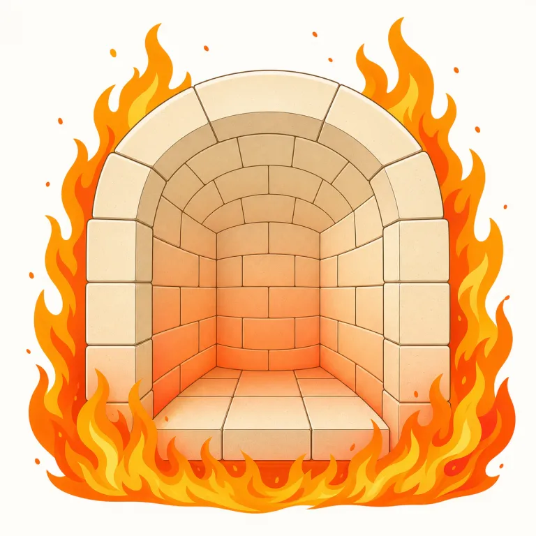 refractory（耐火物・noun）の覚え方イラスト