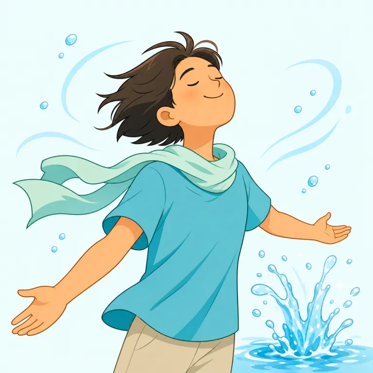 refreshingly（気持ちよく・副詞）の覚え方イラスト — refreshingly は refresh「新鮮にする、元気を回復させる」に -ing と副詞語尾 -ly が付いた語です
