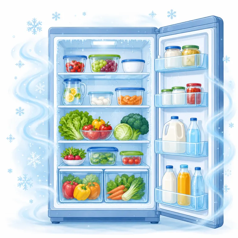 refrigerated（冷蔵・形容詞）の覚え方イラスト — refrigerator（冷蔵庫）が分かれば覚えやすい語