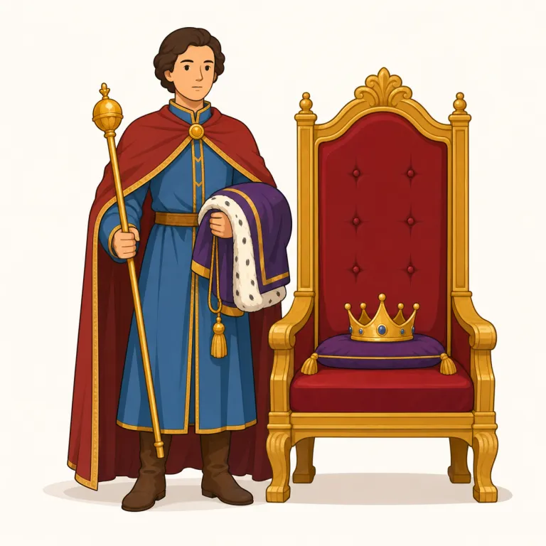 regent（摂政・名詞）の覚え方イラスト — regent は『王そのものではないが、王の代わりに治める人』という構図で覚える