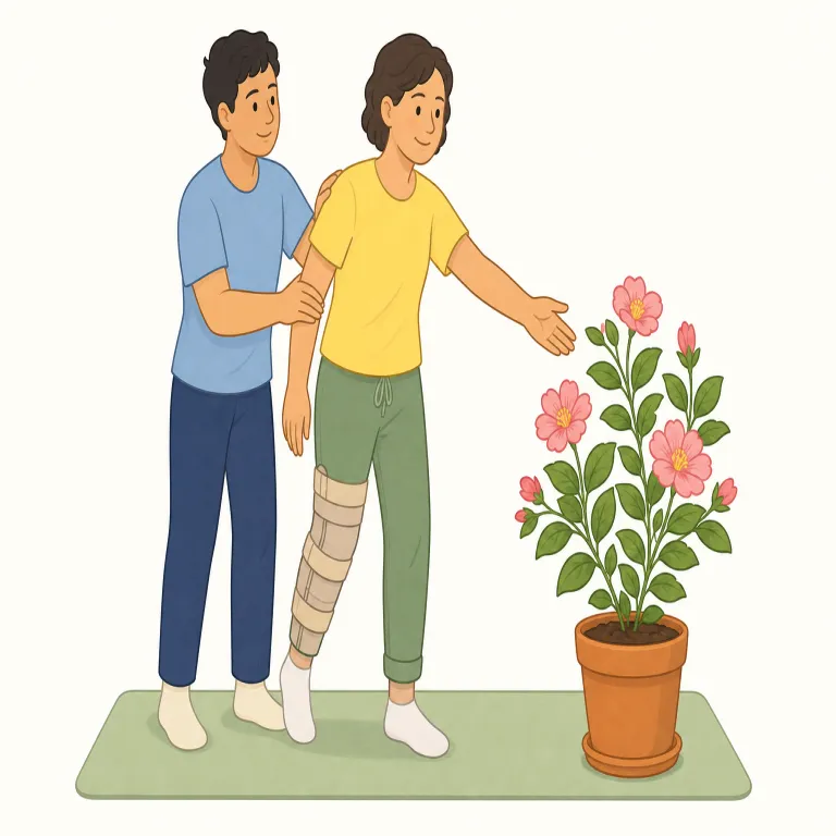 rehabilitative（リハビリテーション的な・形容詞）の覚え方イラスト — このエントリでは rehabilitative を「回復を助ける」という働きそのものではなく、リハビリテーションという医療・福祉分野や方法に属する、とい…