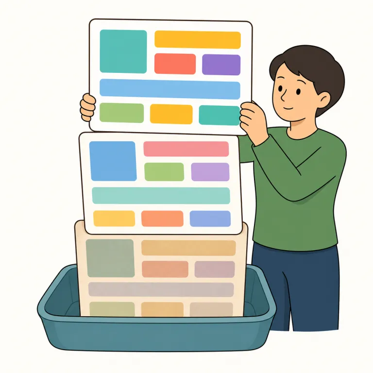 rehashing（蒸し返している・動詞）の覚え方イラスト — verb の rehashing は、re-「再び」＋ hash「刻んで混ぜる」から、いったん片づいた材料をまた鍋に戻してかき混ぜるイメージです
