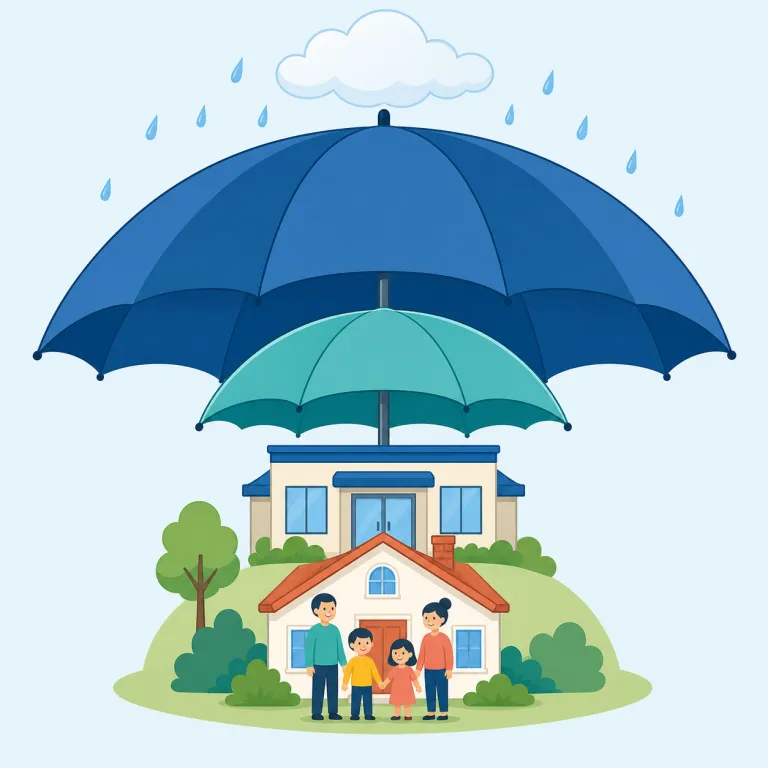 reinsurance（再保険・名詞）の覚え方イラスト — insurance を「保険」と知っていれば、reinsurance は re- が付いて「保険にさらに保険をかけるもの」と見ると覚えやすいです