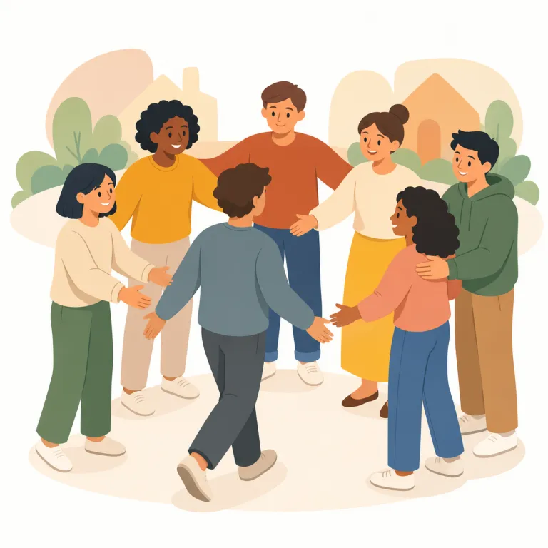 reintegration（社会復帰・名詞）の覚え方イラスト — integration を知っていれば、その前に re- が付いて『もう一度まとまりの中へ戻る』感覚で押さえやすい語です