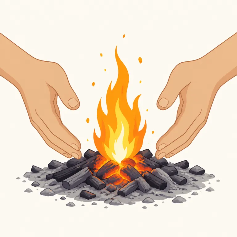 rekindling（再燃・名詞）の覚え方イラスト — まず re- を見たら「もう一度」