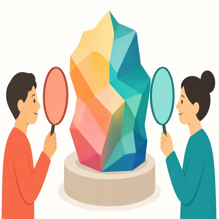 relativism（相対主義・名詞）の覚え方イラスト — relativism は relative（相対的な）+ -ism（主義）と見れば覚えやすいです