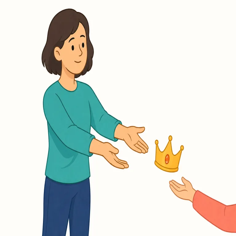 relinquish（放棄する・動詞）の覚え方イラスト — relinquish は「大事なものを正式に手放す」場面で覚えると残ります