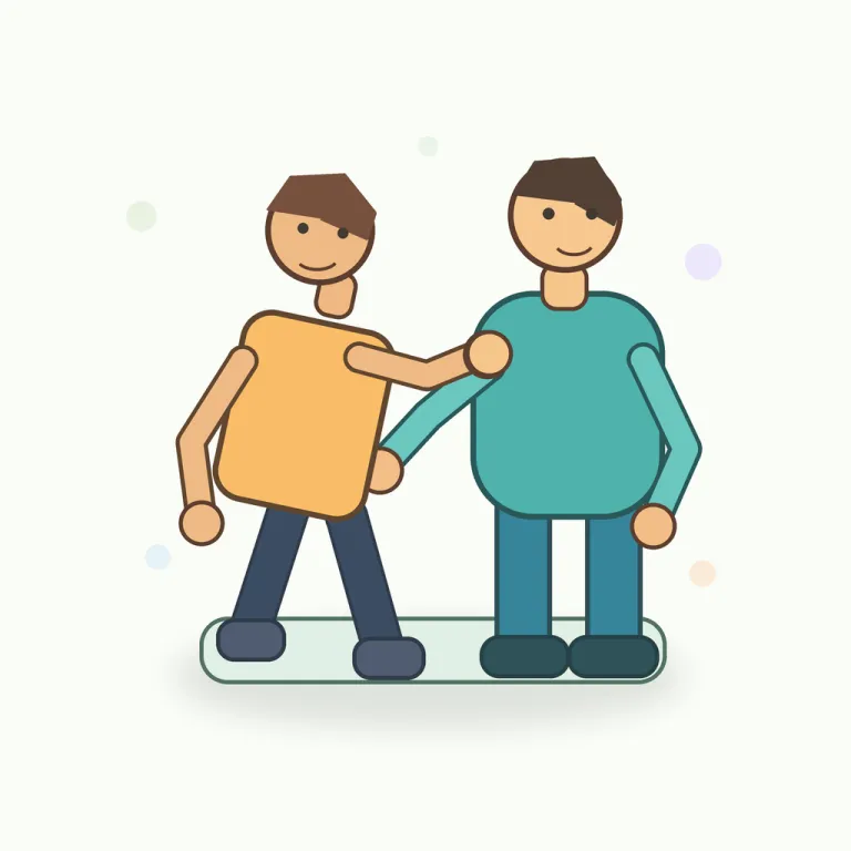 rely（頼る・動詞）の覚え方イラスト — rely は「完全に自力ではなく、何かを当てにする」と覚える