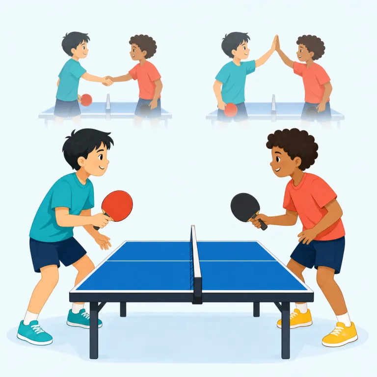 rematch（再戦・名詞）の覚え方イラスト — `re-` が付くと「もう一度」の感覚になる語が多いので、`match` を知っていれば `rematch` は「もう一度 match する勝負」とつかめます