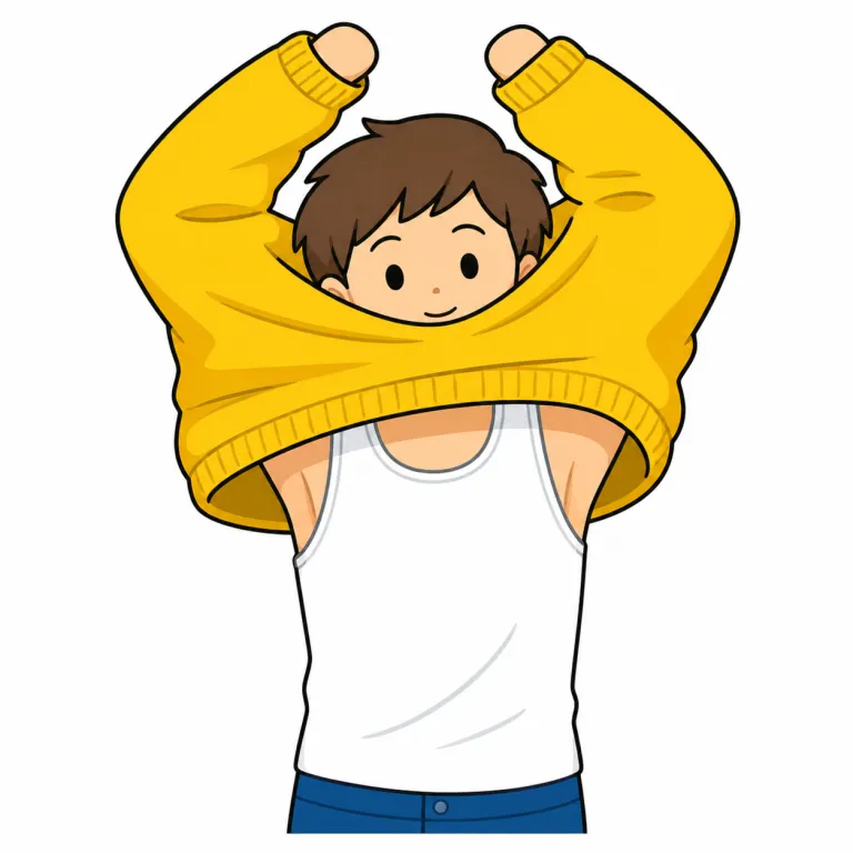 remove（脱ぐ・verb）の覚え方イラスト