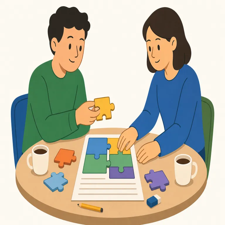 renegotiate（再交渉する・動詞）の覚え方イラスト — re- が「もう一度」、negotiate が「交渉する」なので、まず形で「再交渉」と取れるようにする