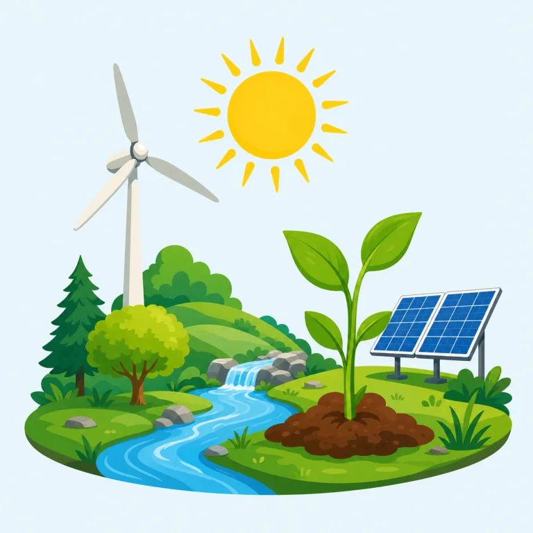 renewable（再生可能・形容詞）の覚え方イラスト — renewable は renew「新しくし直す、補う」+ -able「できる」から、「また補われる性質」と考えると覚えやすい語です