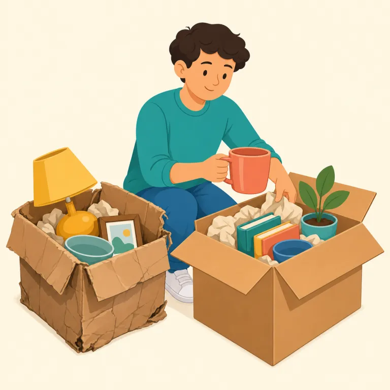 repack（再梱包する・動詞）の覚え方イラスト — `re-` は「もう一度」、`pack` は基本語の「詰める・荷造りする」