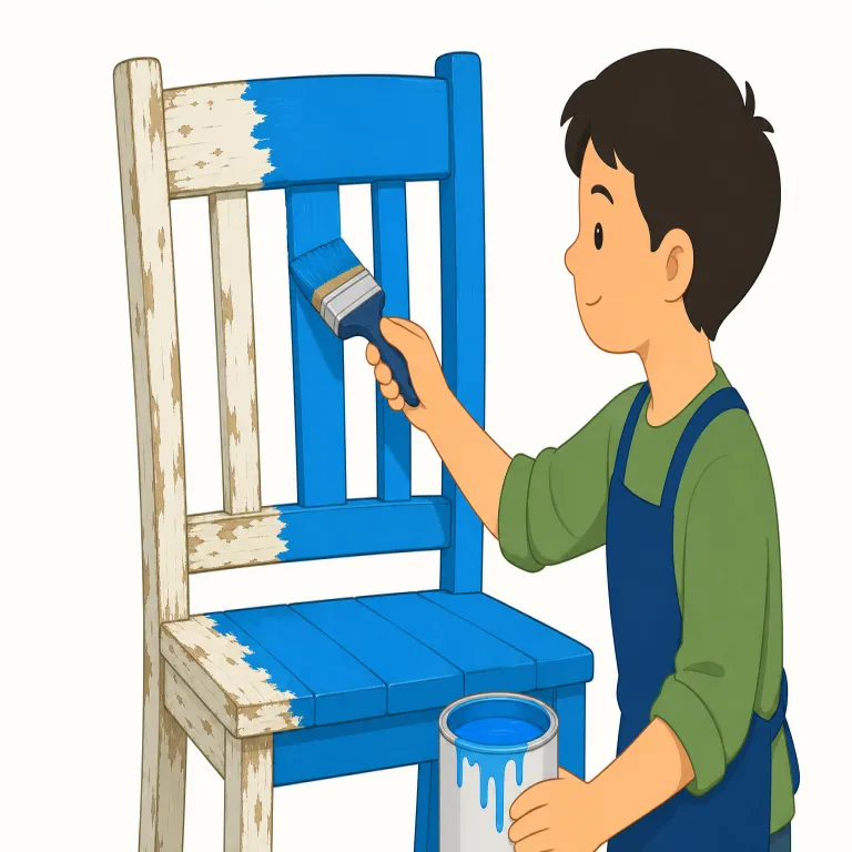 repaint（塗り直す・動詞）の覚え方イラスト — paint が「塗る」と分かれば、repaint は re- + paint で「もう一度塗る」とすぐ取れる
