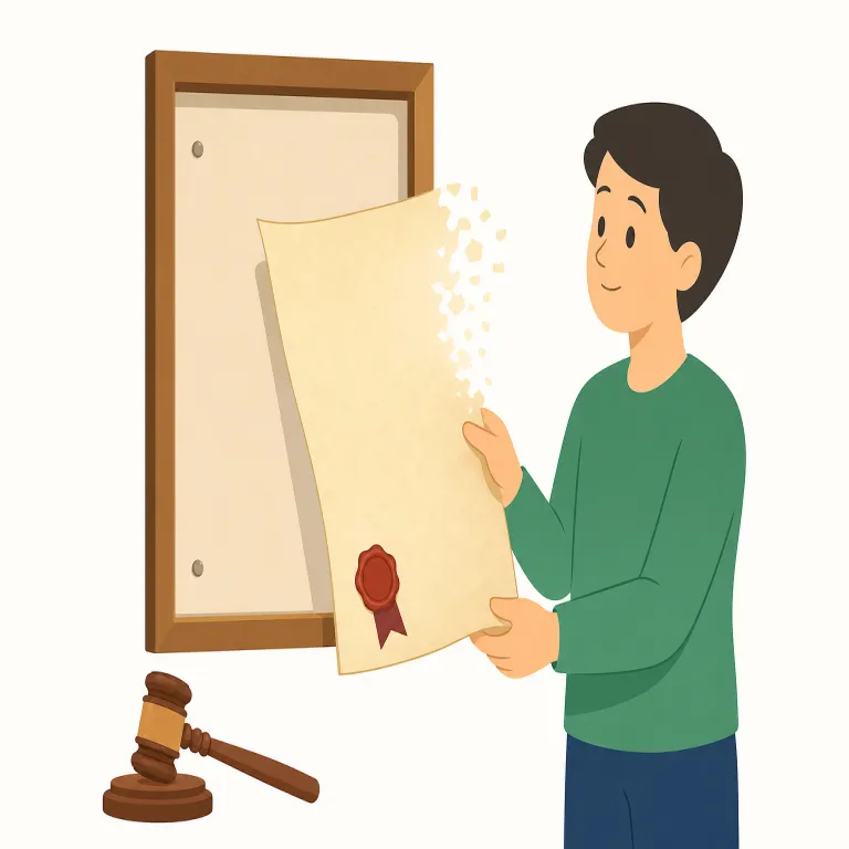 repeal（廃止する・動詞）の覚え方イラスト — repeal は、物を壊したり制度全体を作り変えたりする感じではなく、law, ban, tax など既存の公式ルールを『取り消して効力をなくす』語として覚えるとよい