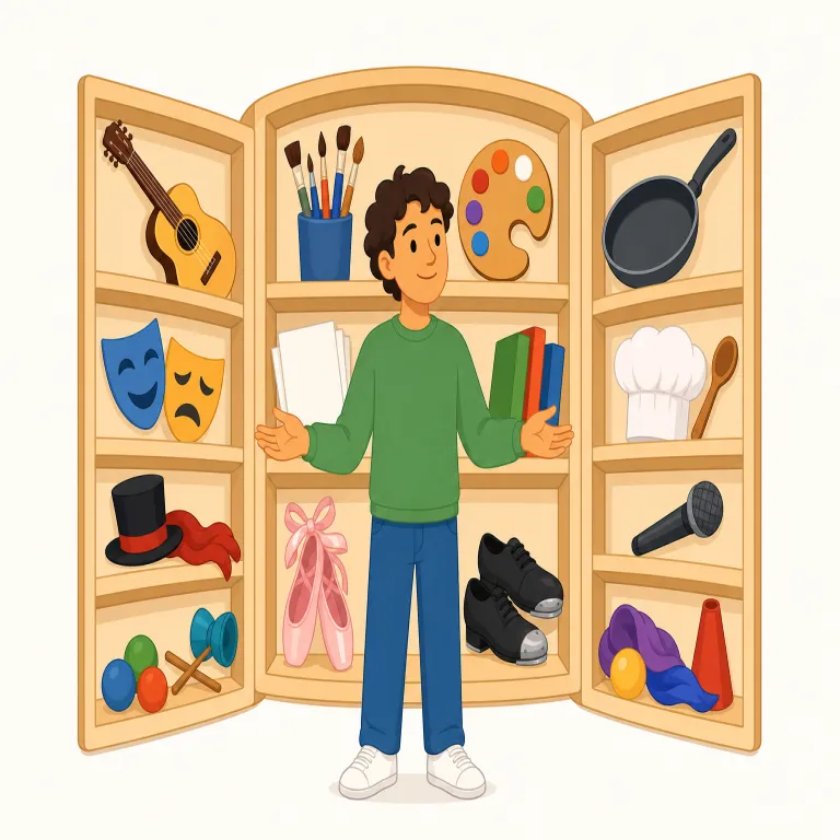 repertoires（レパートリー・名詞）の覚え方イラスト — 日本語の「レパートリー」とほぼ同じ感覚で覚えてよい語ですが、英語では単なる作品一覧ではなく「その人が実際に披露・運用できる持ち札」という感覚が強めです