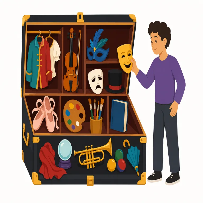 repertory（レパートリー・名詞）の覚え方イラスト — repertoire（得意な演目・持ち札）を知っていれば、repertory は「舞台で出せる演目や役のまとまり」と考えると覚えやすい