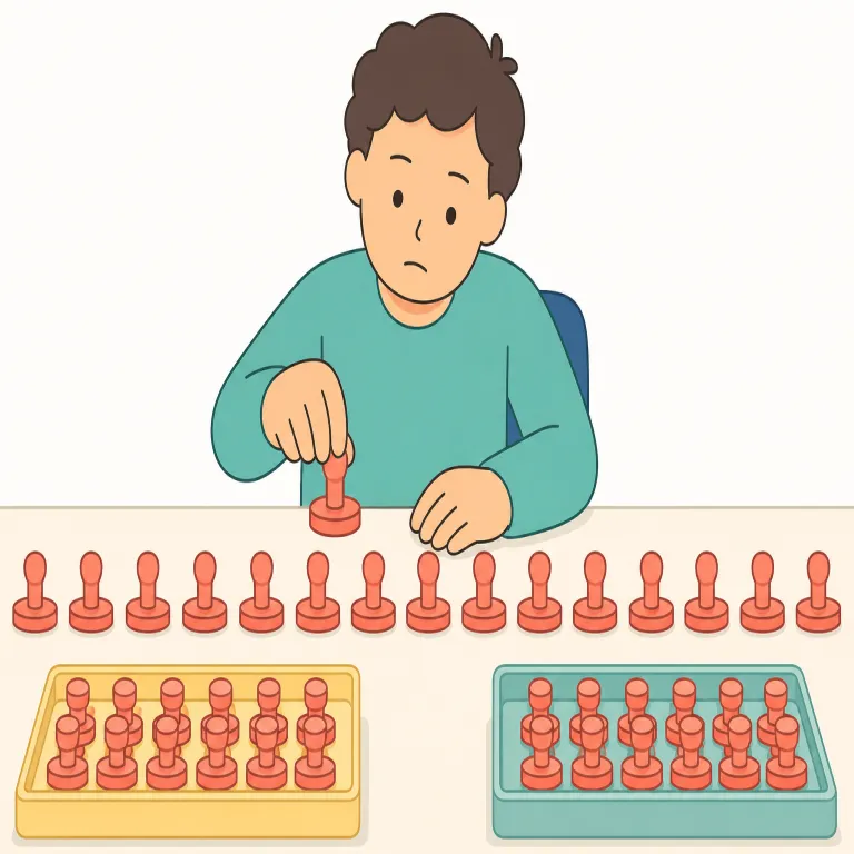repetitive（単調な・adjective）の覚え方イラスト