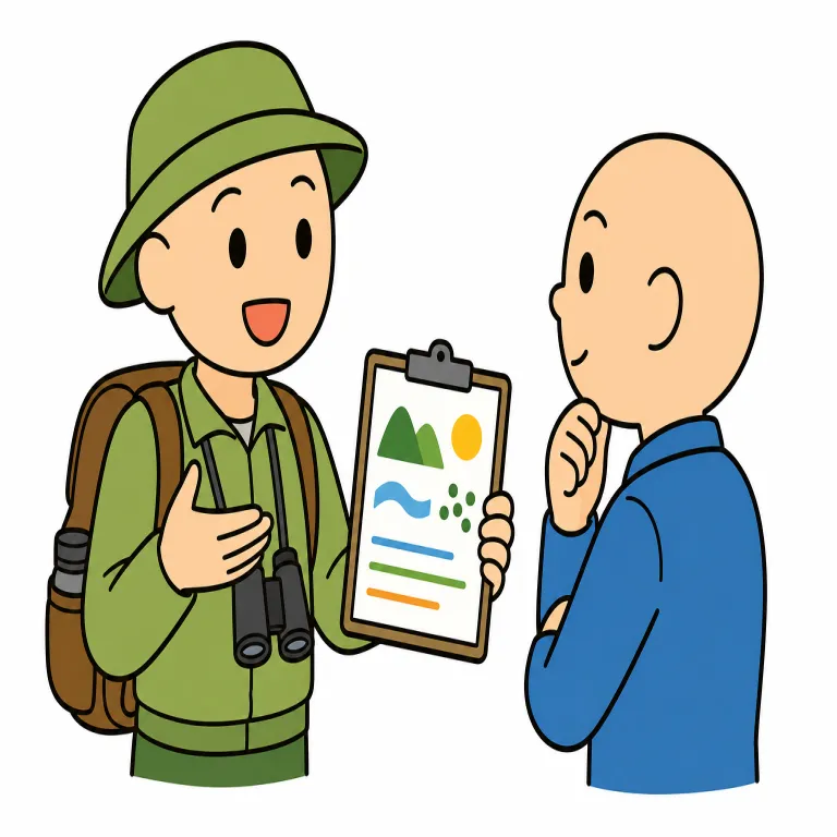 report（報告する・verb）の覚え方イラスト