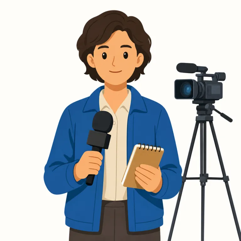 reporter（報道記者・名詞）の覚え方イラスト — report を知っていれば reporter は「報告する人」で取りやすいです