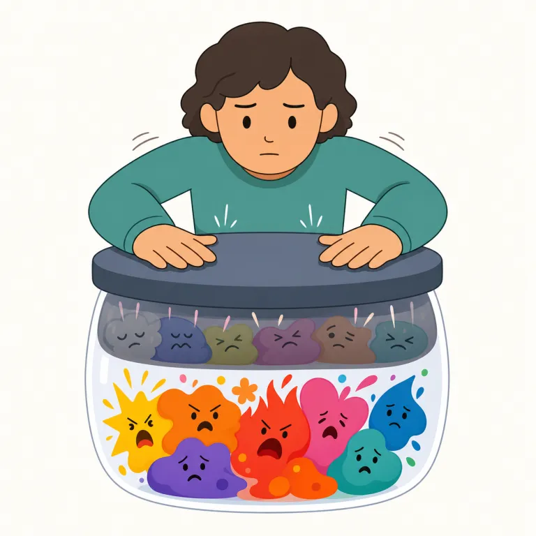 repress（抑圧する・動詞）の覚え方イラスト — このエントリの repress は、単に感情を「抑える」基本義ではなく、人々の発言・行動・反対運動を権力で押さえつける「抑圧する」意味です
