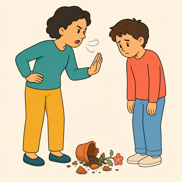 reprove（叱責する・動詞）の覚え方イラスト — reprove は prove「証明する」と同じラテン語系の語根を含むが、現代の意味は「誤りを厳しくとがめる」
