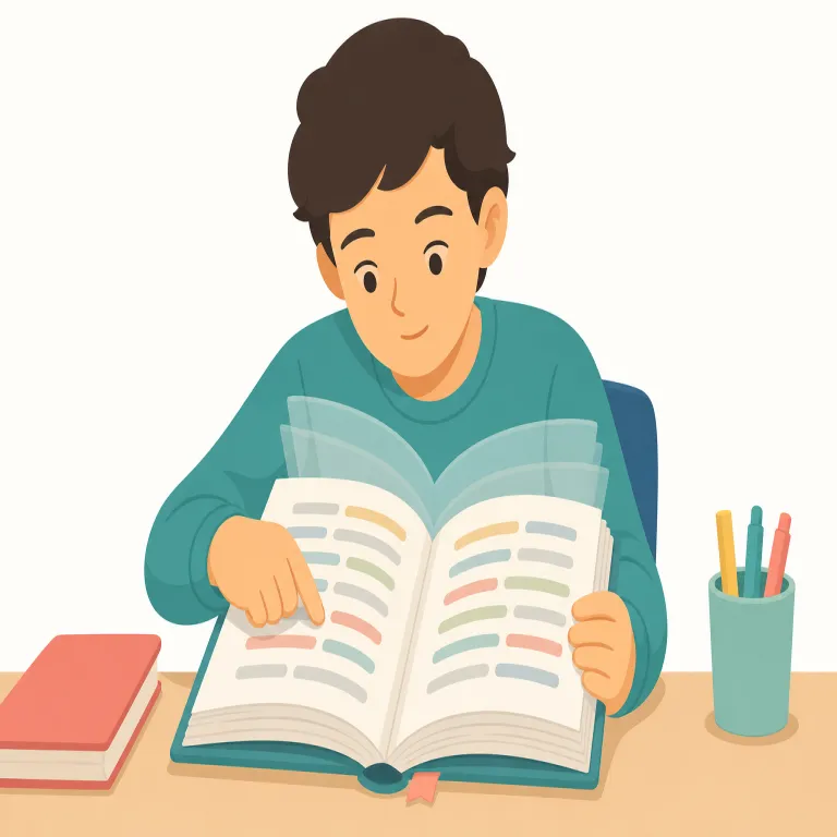 reread（読み直す・動詞）の覚え方イラスト — `reread` はまず `read` が分かれば覚えやすく、先頭の `re-` を「もう一度」と足すだけで意味がかなり見えます