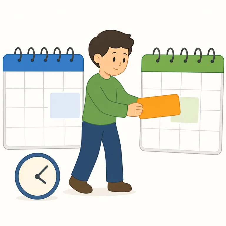 reschedule（予定を変更する・動詞）の覚え方イラスト — schedule が分かればすぐつながる語です