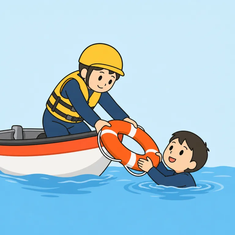 rescue（救助・noun）の覚え方イラスト