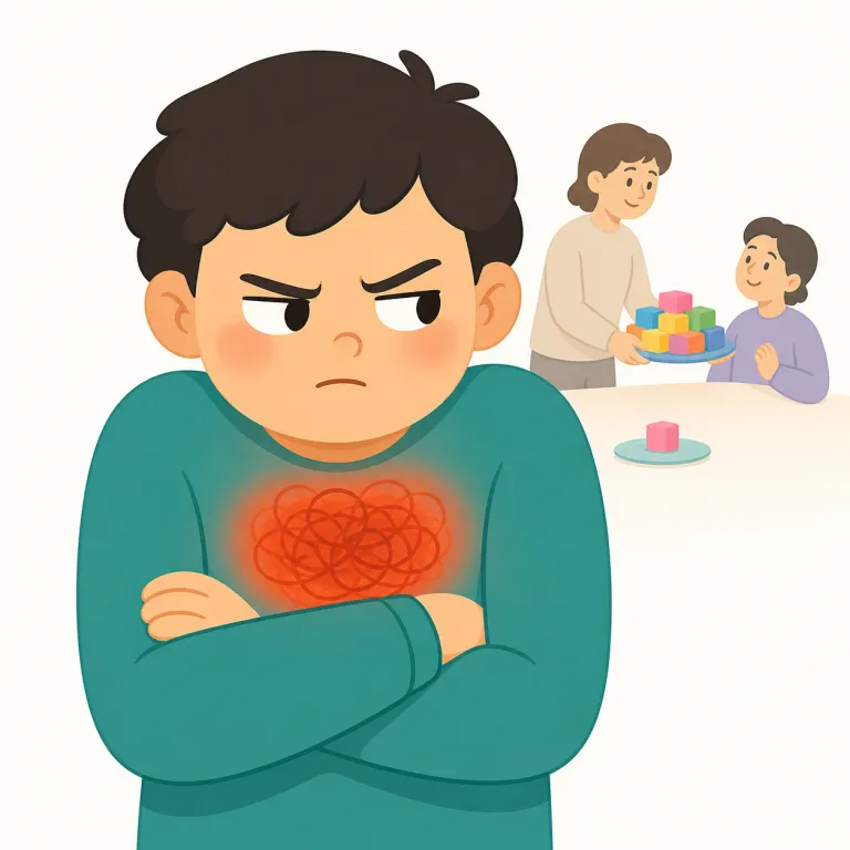 resentful（憤りを抱いている、恨みに思っている・形容詞）の覚え方イラスト — まず基礎の resent「〜を腹立たしく思う」を押さえ、-ful が付いて「その感情で満ちた」と見ると覚えやすいです