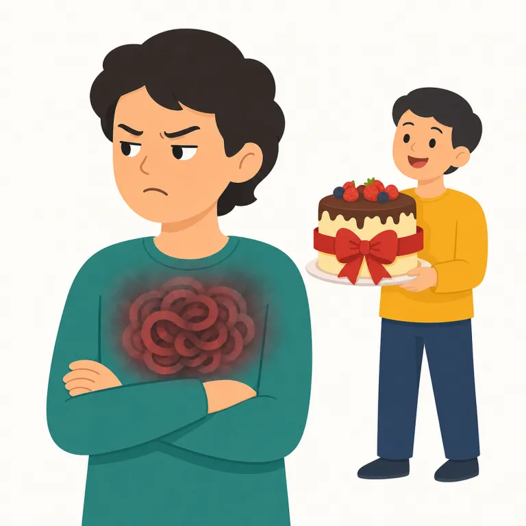 resenting（憤慨している・動詞）の覚え方イラスト — resenting は angry より「あとを引く不満」を意識すると残りやすい語