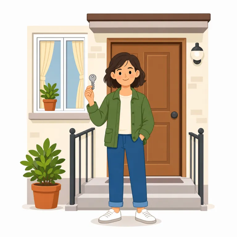 resident（居住者、住民・名詞）の覚え方イラスト — resident は、住所や生活の中心がその場所にある人を名指しする語です