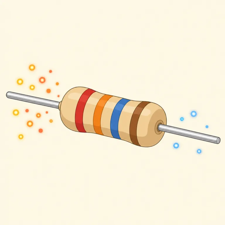 resistor（抵抗器・名詞）の覚え方イラスト — resist「抵抗する」を知っていれば入りやすい語です