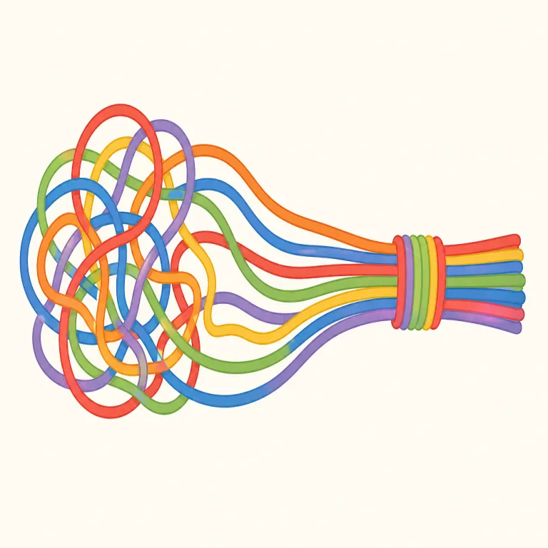 resolve（解決する・動詞）の覚え方イラスト — resolve の「解決する」は、problem, issue, conflict, dispute など、もつれた問題や対立を整理して終わらせる時に使うやや硬めの語です
