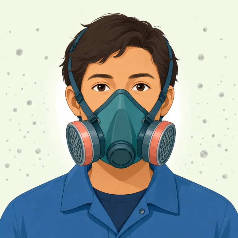 respirator（呼吸用保護具, 人工呼吸器・名詞）の覚え方イラスト — inspire / expire に見覚えがあれば、respir- は「息・呼吸」の仲間だと結びつけると残りやすい