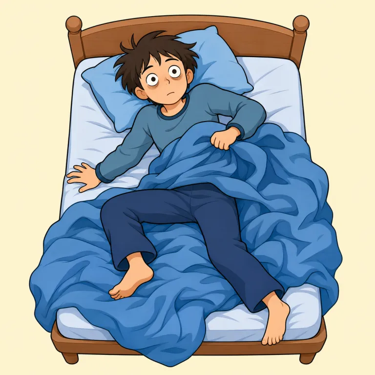 restless（休まらない・adjective）の覚え方イラスト