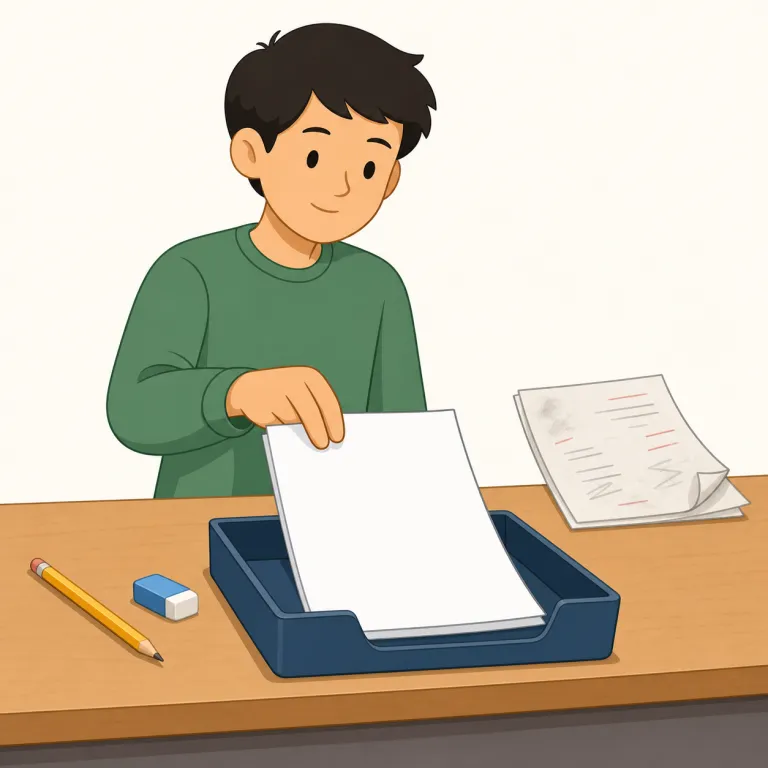 resubmitted（再提出した・動詞）の覚え方イラスト — re- は「再び」、submit は「提出する」なので、resubmitted は「再び提出した」