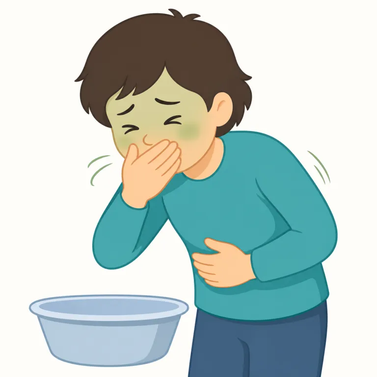 retching（えづく・動詞）の覚え方イラスト — "retching" はまず基本形 "retch" を押さえると覚えやすいです