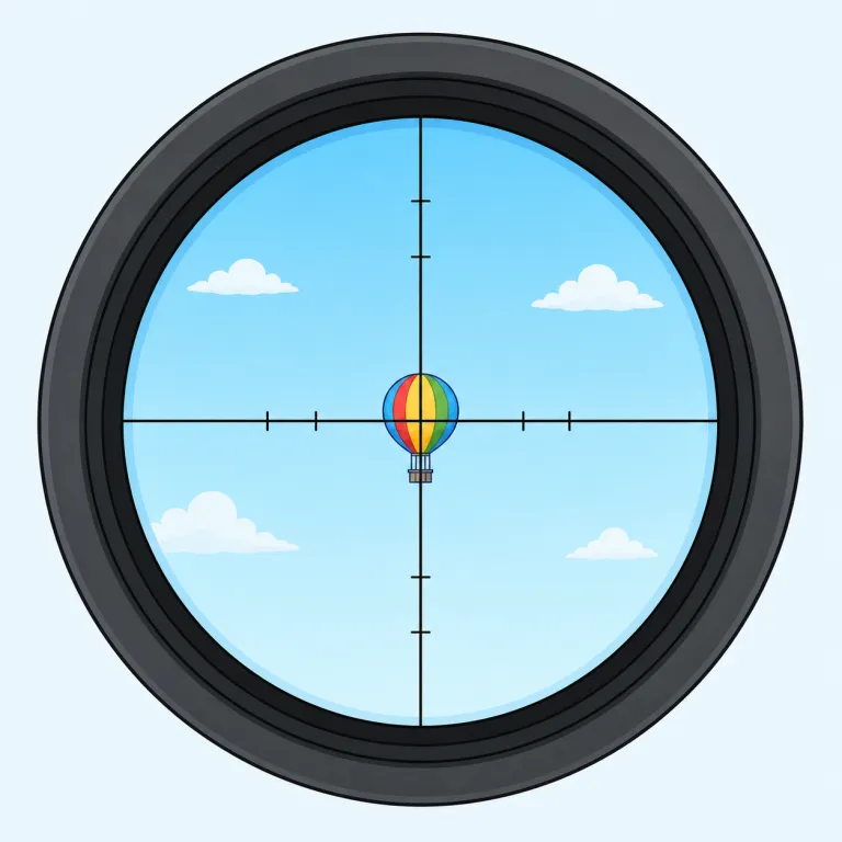 reticle（照準線、レティクル・名詞）の覚え方イラスト — retina（網膜）や reticulate（網目状にする）と同じく、“細い線が張られた網” を思い浮かべると覚えやすい語